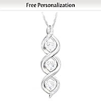 Personalized Daughter Pendant With Heart-Shaped Diamonds