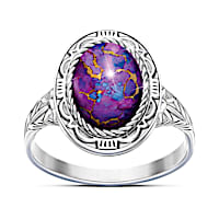 "Santa Fe Sunrise" Women's Purple Mojave Turquoise Ring