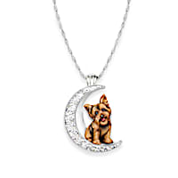 I Love My Yorkie Crystal Pendant Necklace