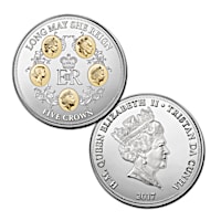 "Long May She Reign" Silver-Plated Five Crowns Coin