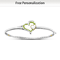 Birthstone & Diamond Granddaughter Personalized Bracelet