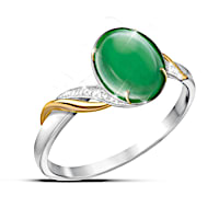 Empress Women's Burmese Jade and Sterling Silver Ring