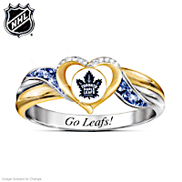 Maple Leafs® Pride Ring With Team-Colour Crystals