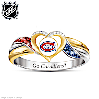 Canadiens&reg; Pride Ring With Team-Colour Crystals