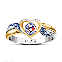 Toronto Blue Jays Pride Ring With Team-Colour Crystals