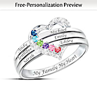 My Family, My Heart Personalized Ring