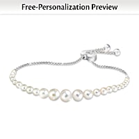 Grandma's Pearls Of Wisdom Personalized Diamond Bracelet