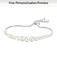 Grandma's Pearls Of Wisdom Personalized Diamond Bracelet