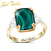 Majestic Malachite Gemstone And Diamond Ring