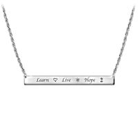 "Learn, Live, Hope" Inspirational Engraved Bar Necklace