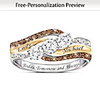 Today And Always Personalized Diamond & Topaz Ring