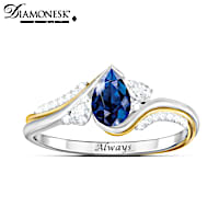 Simulated Sapphire & Simulated Diamonds With You Always Ring