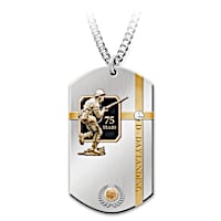 75th Anniversary D-Day Stainless Steel Dog Tag Necklace