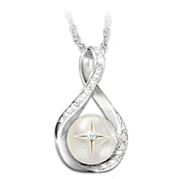 God's Pearl Of Wisdom Diamond Pendant Necklace