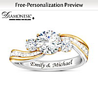 “The Story Of Us” Diamonesk Ring Personalized With 2 Names