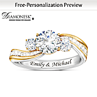 “The Story Of Us” Diamonesk Ring Personalized With 2 Names