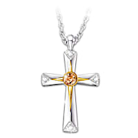 Holy Land Sand Grounded In Faith Diamond Pendant Necklace