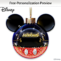 Mickey Mouse Personalized Illuminated Glass Ornament