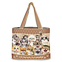Kayomi Harai "Cats With Purr-sonality" Quilted Tote Bag