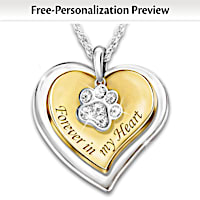 "Forever In My Heart" Personalized Pet Remembrance Necklace