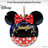Minnie Mouse Personalized Illuminated Glass Ornament