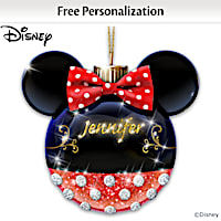 Minnie Mouse Personalized Illuminated Glass Ornament