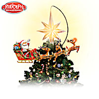 Rudolph Christmas Tree Topper Rotates And Lights Up