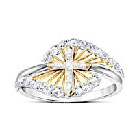 30 Genuine White Topaz Gemstones Light Of Faith Ring