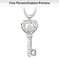 Granddaughter Personalized Diamond Pendant Necklace