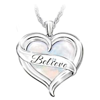 "Believe in Yourself" Mother Of Pearl And Diamond Necklace