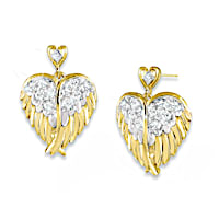 Guardian Angel Wing Earrings With Crystals And Diamonds