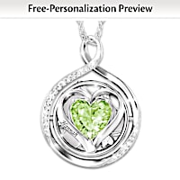 Birthstone Never Ending Love Personalized Flip Necklace