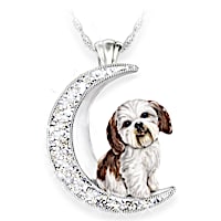 I Love My Shih Tzu To The Moon And Back Pendant Necklace