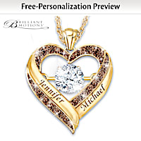 "Endless Love" Brilliant Motions Pendant Engraved With Names
