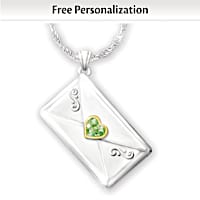 Personalized Birthstone Letter Necklace For Granddaughter
