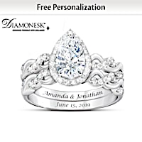 "Perfect Pair" Personalized Diamonesk Bridal Ring Set