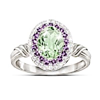 1.75-Carat Sage Quartz, Amethyst & Topaz Beauty Awakens Ring