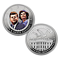 The JFK & Jackie Days Of Camelot 99.9&#37; Silver Coin