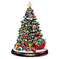 Yorkie Illuminated Tabletop Christmas Tree