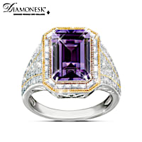 Royal Family-Inspired Diamonesk Simulated Amethyst Ring