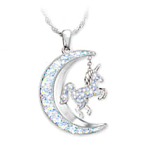 Unicorn Necklace With Aurora Borealis Swarovski Crystals