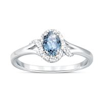 Genuine Montana Sapphire & White Topaz Glacier Waters Ring