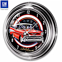 1957 Chevrolet Bel Air Illuminated Atomic Wall Clock