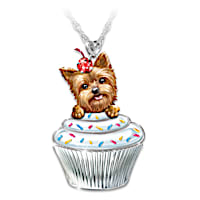 Sweetest Pupcake Yorkie Pendant Necklace