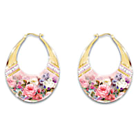 Floral Breast Cancer Awareness Earrings