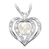 "Wisdom Of Faith" Topaz And Diamond Pendant Necklace