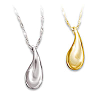 Solid Sterling Silver And 18K Gold-Plated Drop Pendant Set