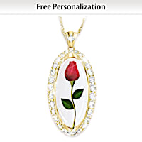 Forever Rose Of Love Personalized Pendant Necklace