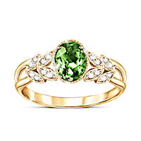 "Splendor Of Nature" 1-Carat Helenite Ring With White Topaz