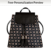 Convertible Backpack With Your Initials In Designer Pattern